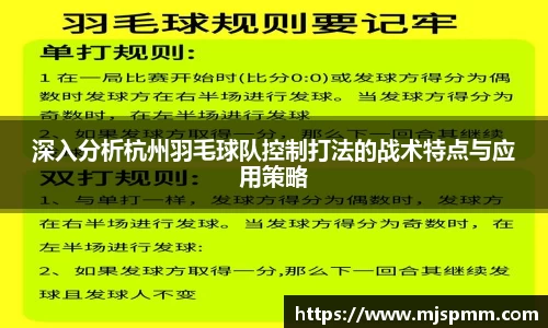 深入分析杭州羽毛球队控制打法的战术特点与应用策略