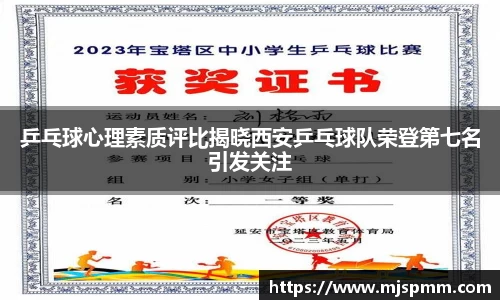 乒乓球心理素质评比揭晓西安乒乓球队荣登第七名引发关注